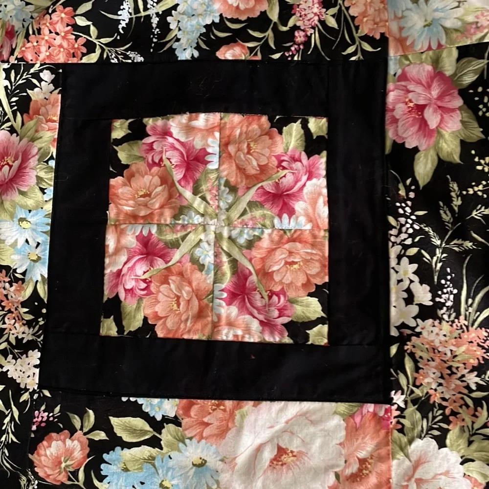 Handmade floral quilt size 47”X 58”